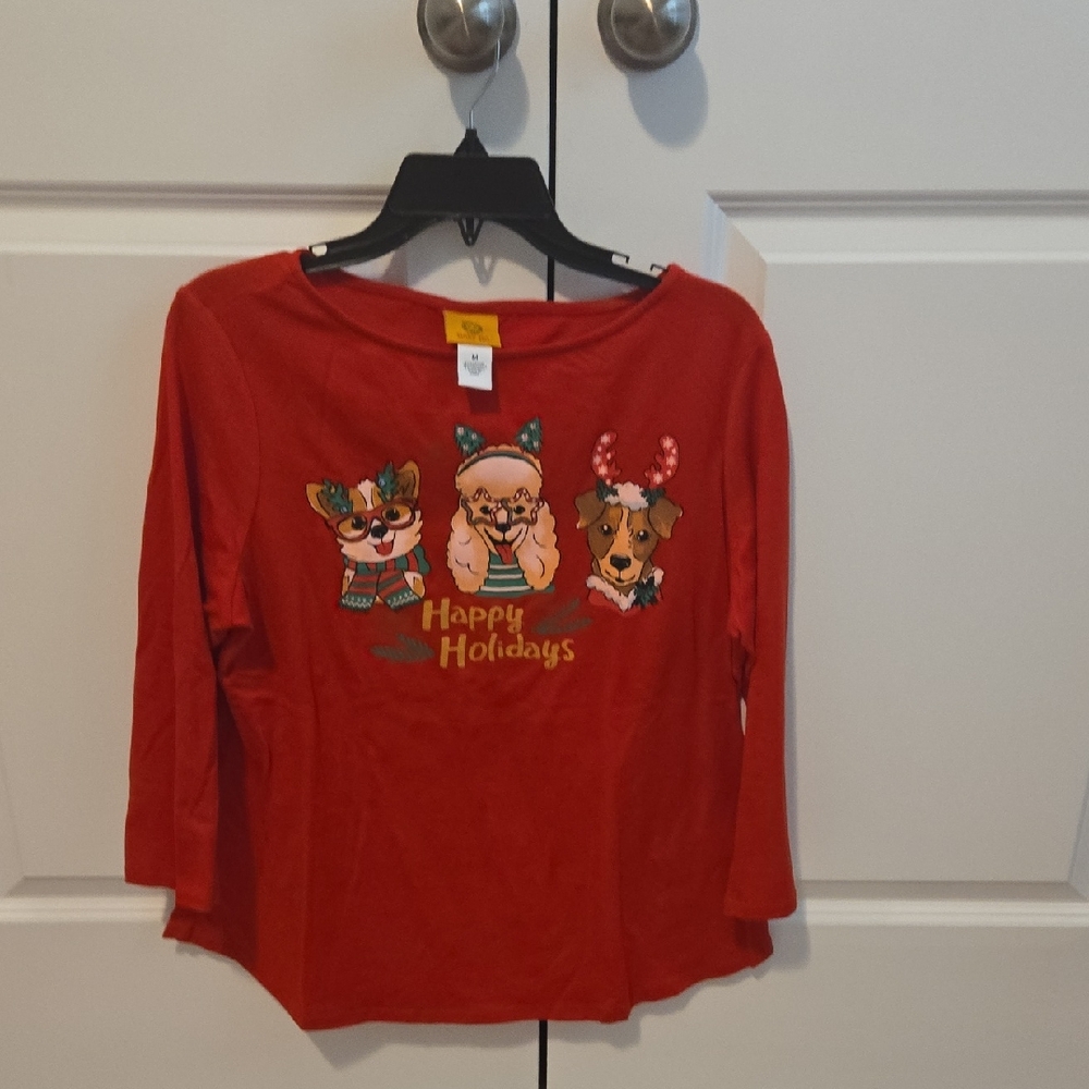 Ruby Rd. Kids Red Long Sleeve Holiday Tee